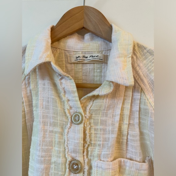 Free People Away at Sea Striped Women’s Button Top - Picture 3 of 7